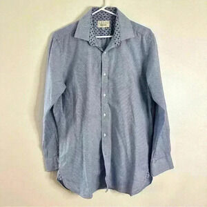 Ted Baker Endurance Mens 15.5 Blue Flip Cuff Button DownDress Shirt Long Sleeve